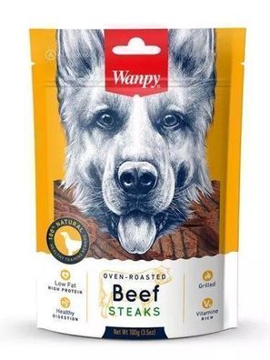 WANPY für Hunde: Beef Steaks 100 g