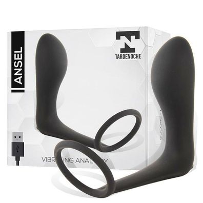 Ansel Anal Plug mit Vibration und Cock Ring USB Silikon
