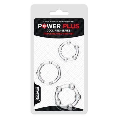 3er-Pack Penisring Power Plus Triple Clear