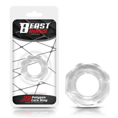 Cock Ring Super Flexible Polygon 2.2 cm Klar