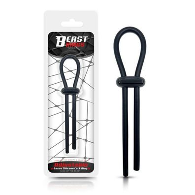 Einstellbare Lasso Cock Ring Solid Silikon Schwarz