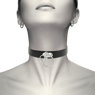Coquette CHIC DESIRE HAND Crafted CHOKER VEGAN Leather - DOUBLE RING