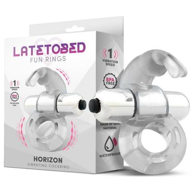 Horizon Vibrierender Penisring mit Kaninchen Klar