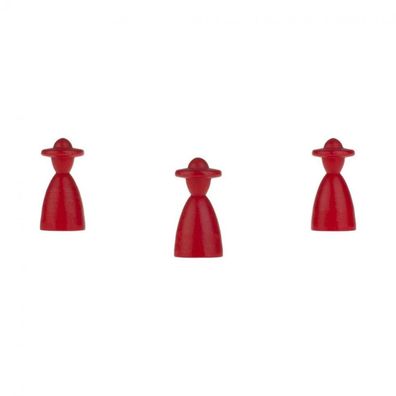 Halmakegel - elegant mit Hut - 13x26mm - rot
