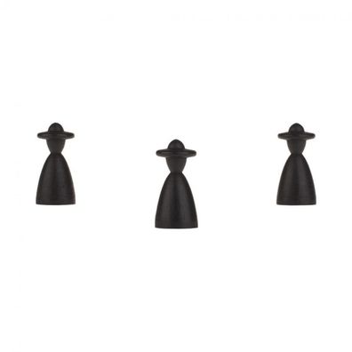 Halmakegel - elegant mit Hut - 13x26mm - schwarz