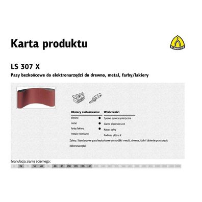 Klingspor Elektronische Werkzeugriemen LS307X 75mm x 457mm gr.120 /10Stk