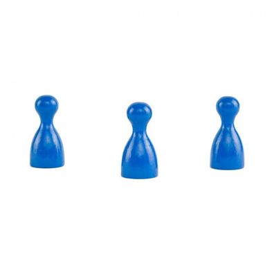 Halmakegel - Pöppel - Holz - blau - 24 x 12 mm