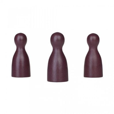 Halmakegel - Pöppel - Holz - lila - 40 x 18 mm