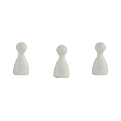 Halmakegel - Pöppel - Holz - weiss - 24 x 12 mm