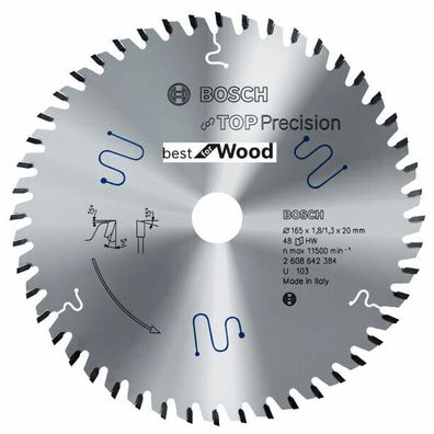 Kreissägeblatt Top Precision Best for Wood, 165 x 20 x 1,8 mm, 48 - 2608642384