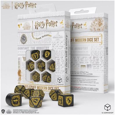 Harry Potter - Hufflepuff Modern Dice Set - Black (7) - englisch