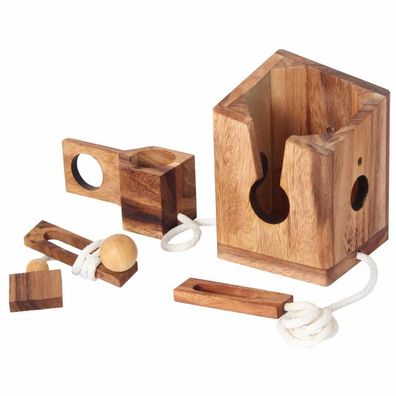 Holz-Flaschenpuzzle braun