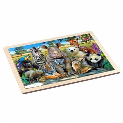 Holz-Rahmenpuzzle - Exotic Wildlife - Wildtiere