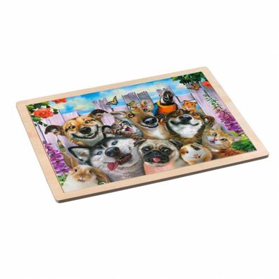 Holz-Rahmenpuzzle - Pet Selfie - Hunde - Katzen