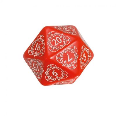 Kartenspiel - Level Counter - 1 Stück - W20 - rot und weiss