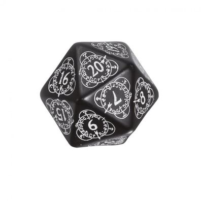 Kartenspiel - Level Counter - 1 Stück - W20 - schwarz und weiss