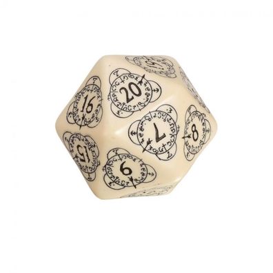 Kartenspiel - Level Counter - 1 Stück - W20 - beige und schwarz