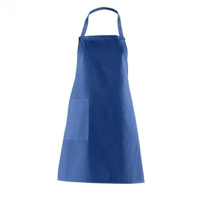 Latzschürze mit Seitentasche - königsblau - 75 cm