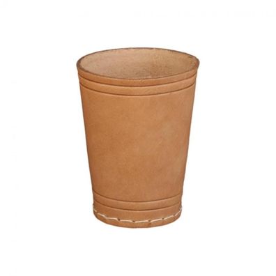 Lederwürfelbecher - natur - aus echtem Leder