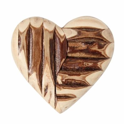 Magnet Holzherz Rindendesign - sortiert