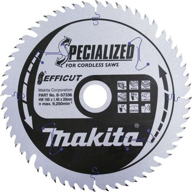 Kreissägeblatt Efficut B-57336, Ø 165mm, 56Z (Bohrung 20mm, für Akku-Sägen)