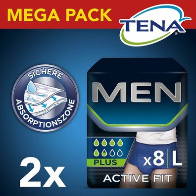 TENA Inkontinenzhosen MEN ACTIVE FIT PANTS PLUS Größe L für Männer
