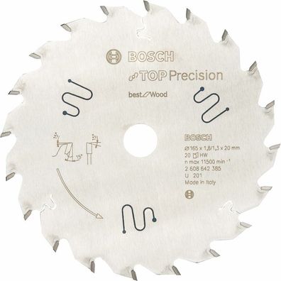 Kreissägeblatt Top Precision Best for Wood, 165 x 20 x 1,8 mm, 20 - 2608642385