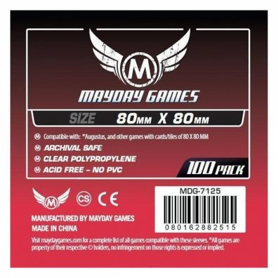 Medium Square Card Sleeves (100 Stück) 80x80mm - 7125 - Kartenhüllen