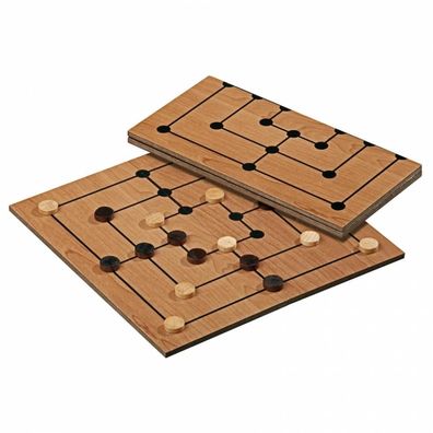 Mühle-Set - klappbares Holzspielbrett - bedruckt