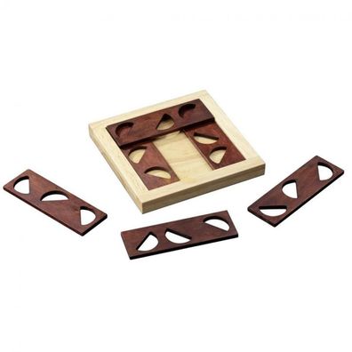 Nine Halves - Hevea- und Samena-Holz - 6 Puzzleteile - Denkspiel - Geduldspiel