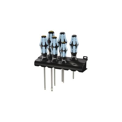 Wera 3334/3355/6 Schraubendr.- satz, Edelstahl + Rack