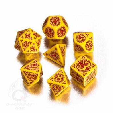 Pathfinder Legacy of Fire Würfel-Set - 7 Stück - gelb und rot