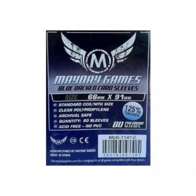 Premium BLUE Backed Sleeves (80 Stück) 66x91mm - 7141-C - Kartenhüllen