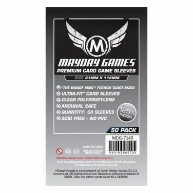 Premium Card Sleeve Dwarf King (50 Stück) 61x112mm - 7143 - Kartenhüllen