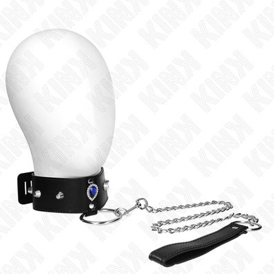 Halskette 65 Cm mit Riemen mit blauen Diamanten einstellbar 36-43 Cm X 5 Cm