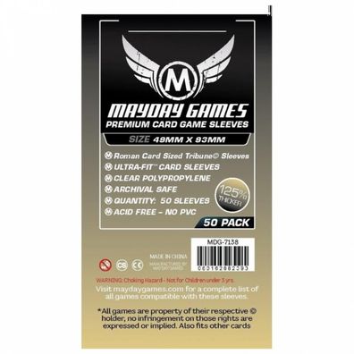 Premium Roman Card Sleeves Tribune (50 Stück) 49x93mm - 7138 - Kartenhüllen