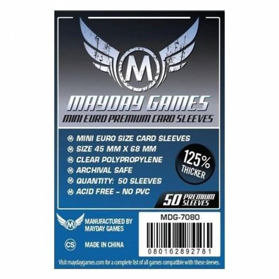 Premium Mini Euro Card Sleeves (50 Stück) 45x68mm - 7080 - Kartenhüllen