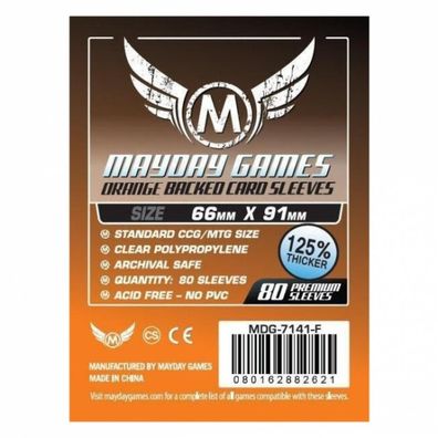 Premium ORANGE Backed Sleeves (80 Stück) 66x91mm - 7141-F - Kartenhüllen