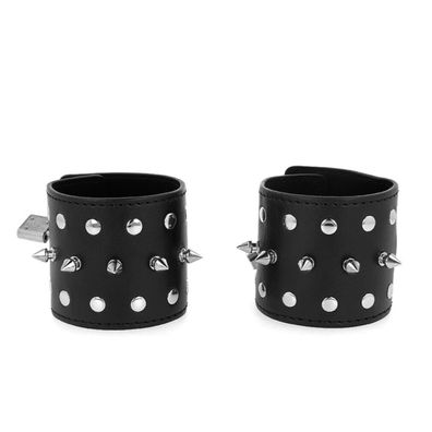 Punk Handgelenk Fesseln mit Spikes 25 X 6 Cm