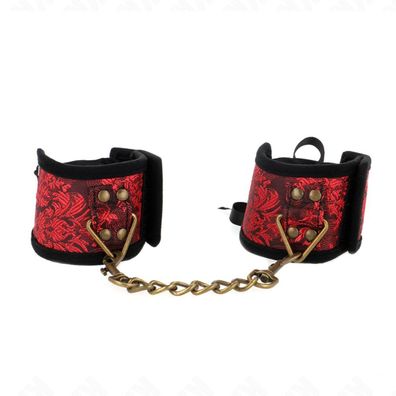 Skandal Handgelenk Fesseln Rot-Schwarz Spitze Details 24,5 Cm X 6,5 Cm