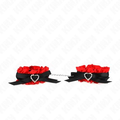 Spitze elastische Handgelenk Fesseln Rotes Herz Details Einstellbar 22-35 Cm