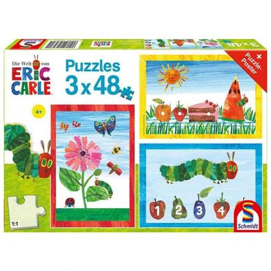 Puzzle - Die Welt der kleinen Raupe Nimmersatt - 3x48 Teile