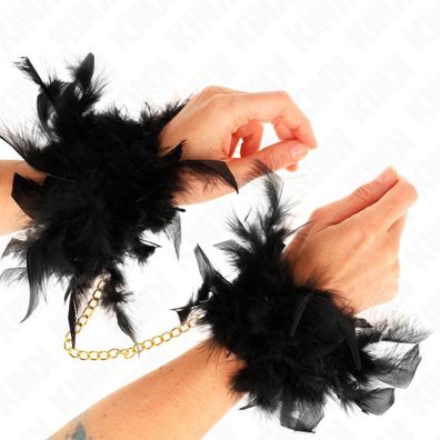 Kink - Feder Handschellen mit Goldkette Modell 3