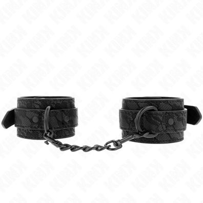 Kink - Dunkle Spitze bedeckt Handgelenk Manschetten Einstellbar Schwarz 19-26 Cm