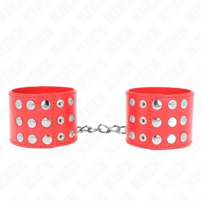 Kink - Handgelenkfesseln mit Schnappverschluss Rot Verstellbar 19-24 Cm X 5.5 Cm
