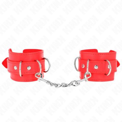 Kink - 3 D-Ring Handgelenkfesseln Verstellbar Rot 17.5-25 Cm X 6 Cm