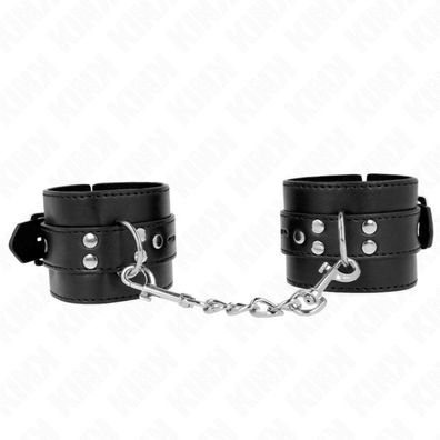 Handgelenkfesseln Schwarz Mit Schwarzem Gürtel Einstellbar 17-28 Cm X 6 Cm