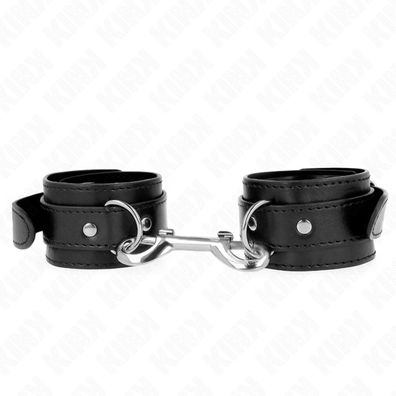 Kink - Handgelenkfesseln - Einzelne Nietenreihe Schwarz Einstellbar 17-28 Cm X 5 Cm
