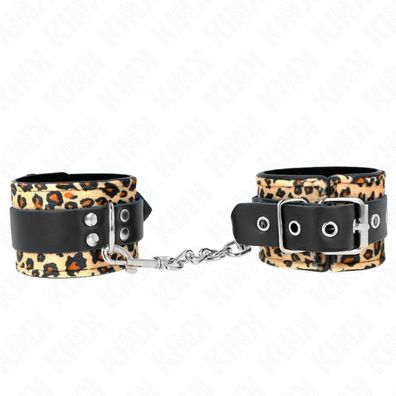 Kink - Leopard Echtleder Handgelenk Fessel Einstellbar 18-29 Cm X 5.5 Cm