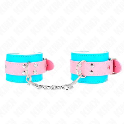 Kink - Niedliche Handgelenkfesseln Blau / Rosa Einstellbar 16-28 Cm X 5 Cm